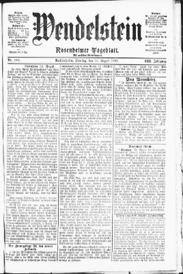 Wendelstein Dienstag 13. August 1901