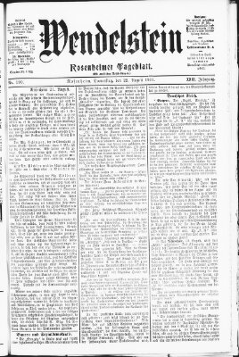 Wendelstein Donnerstag 22. August 1901