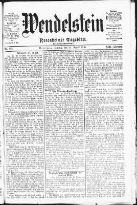 Wendelstein Samstag 24. August 1901