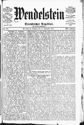 Wendelstein Samstag 14. September 1901