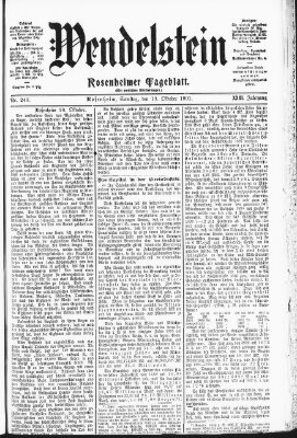 Wendelstein Samstag 19. Oktober 1901