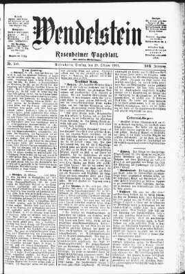 Wendelstein Dienstag 29. Oktober 1901