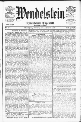 Wendelstein Donnerstag 7. November 1901