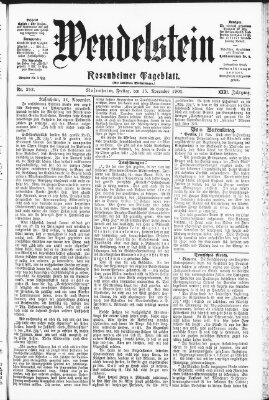 Wendelstein Freitag 15. November 1901