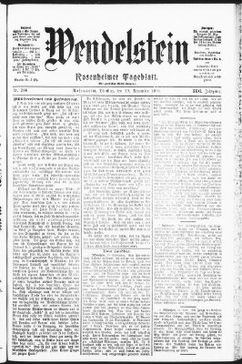 Wendelstein Dienstag 19. November 1901