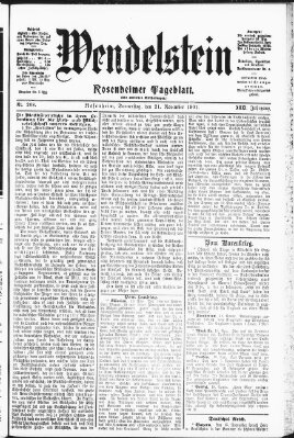 Wendelstein Donnerstag 21. November 1901