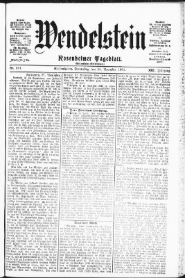 Wendelstein Donnerstag 28. November 1901