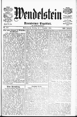 Wendelstein Dienstag 3. Dezember 1901