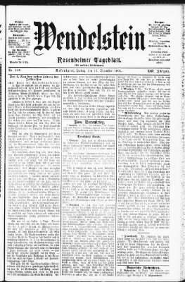 Wendelstein Freitag 13. Dezember 1901