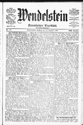 Wendelstein Samstag 14. Dezember 1901