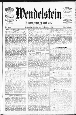 Wendelstein Dienstag 17. Dezember 1901