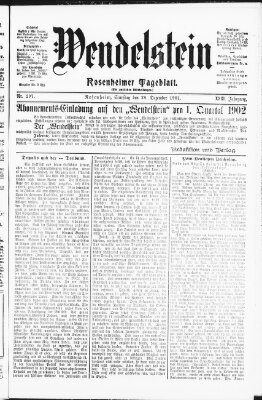 Wendelstein Samstag 28. Dezember 1901