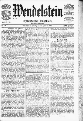 Wendelstein Sonntag 16. Februar 1902