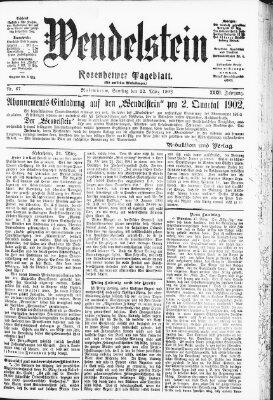 Wendelstein Samstag 22. März 1902