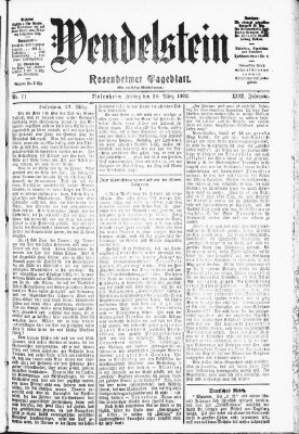 Wendelstein Freitag 28. März 1902