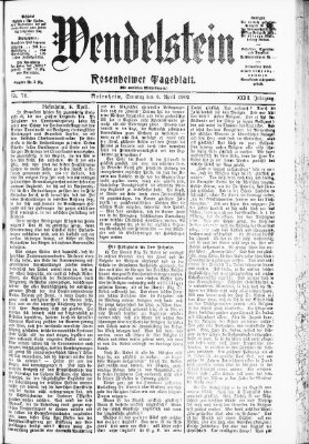 Wendelstein Sonntag 6. April 1902