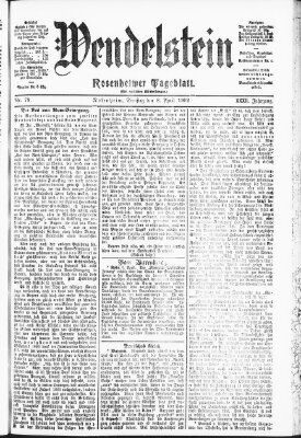 Wendelstein Dienstag 8. April 1902