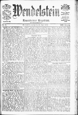 Wendelstein Freitag 25. April 1902