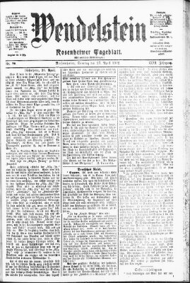 Wendelstein Sonntag 27. April 1902