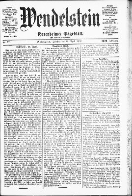 Wendelstein Dienstag 29. April 1902