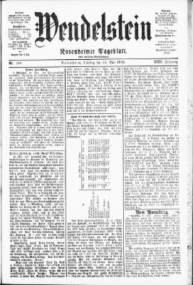 Wendelstein Dienstag 27. Mai 1902