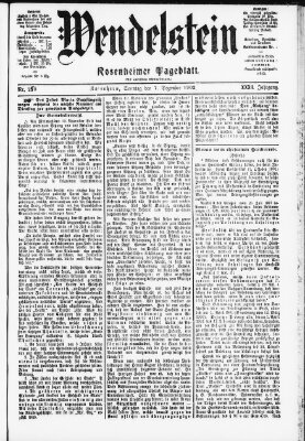 Wendelstein Sonntag 7. Dezember 1902