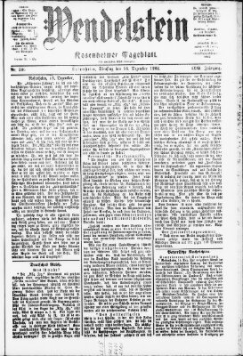 Wendelstein Dienstag 16. Dezember 1902