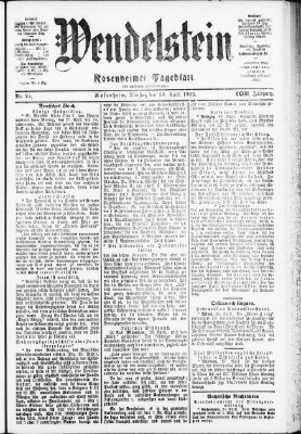 Wendelstein Dienstag 28. April 1903