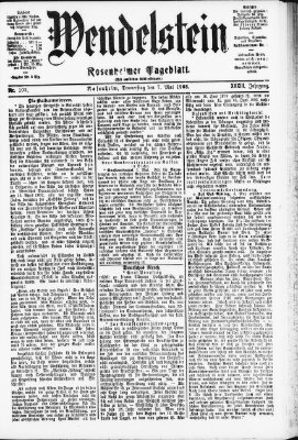 Wendelstein Donnerstag 7. Mai 1903