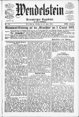 Wendelstein Dienstag 23. Juni 1903