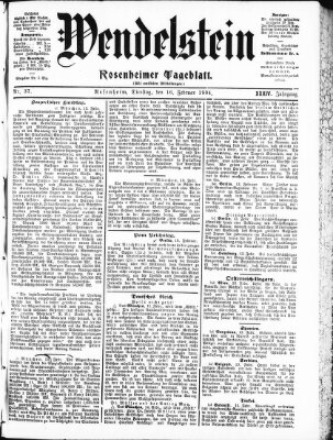 Wendelstein Dienstag 16. Februar 1904