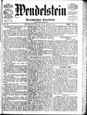 Wendelstein Sonntag 28. Februar 1904