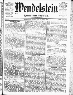 Wendelstein Dienstag 15. März 1904