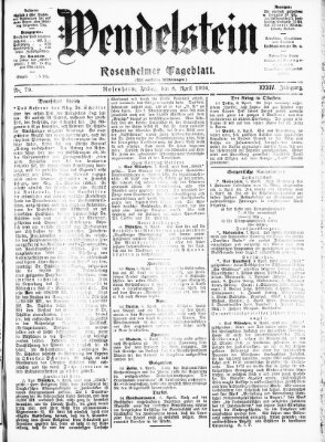 Wendelstein Freitag 8. April 1904