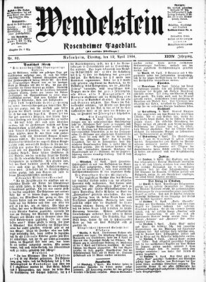 Wendelstein Dienstag 12. April 1904