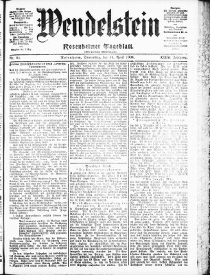 Wendelstein Donnerstag 14. April 1904