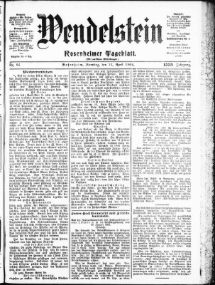 Wendelstein Samstag 16. April 1904