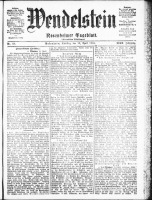 Wendelstein Dienstag 19. April 1904