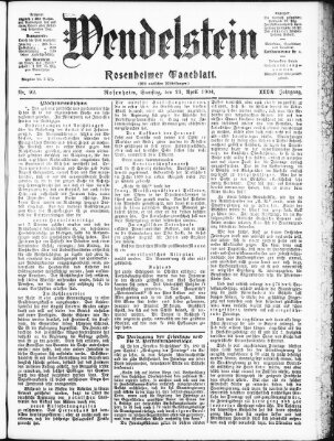 Wendelstein Samstag 23. April 1904