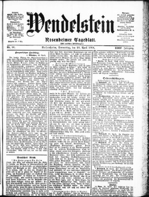 Wendelstein Donnerstag 28. April 1904