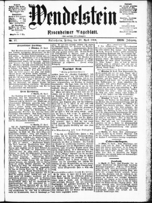 Wendelstein Freitag 29. April 1904