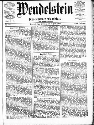 Wendelstein Mittwoch 1. Juni 1904