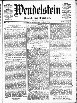 Wendelstein Dienstag 14. Juni 1904