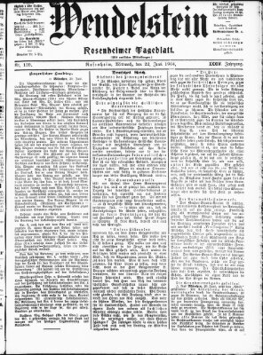 Wendelstein Mittwoch 22. Juni 1904