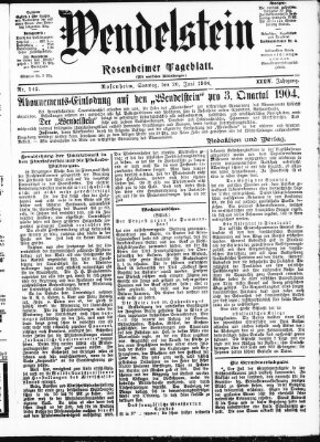 Wendelstein Sonntag 26. Juni 1904