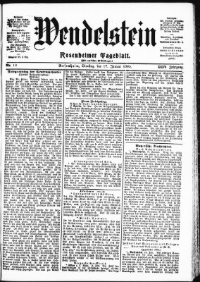 Wendelstein Dienstag 17. Januar 1905