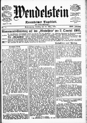 Wendelstein Dienstag 28. März 1905