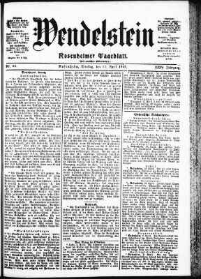 Wendelstein Dienstag 11. April 1905