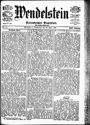 Wendelstein Donnerstag 20. April 1905