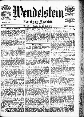 Wendelstein Samstag 22. April 1905